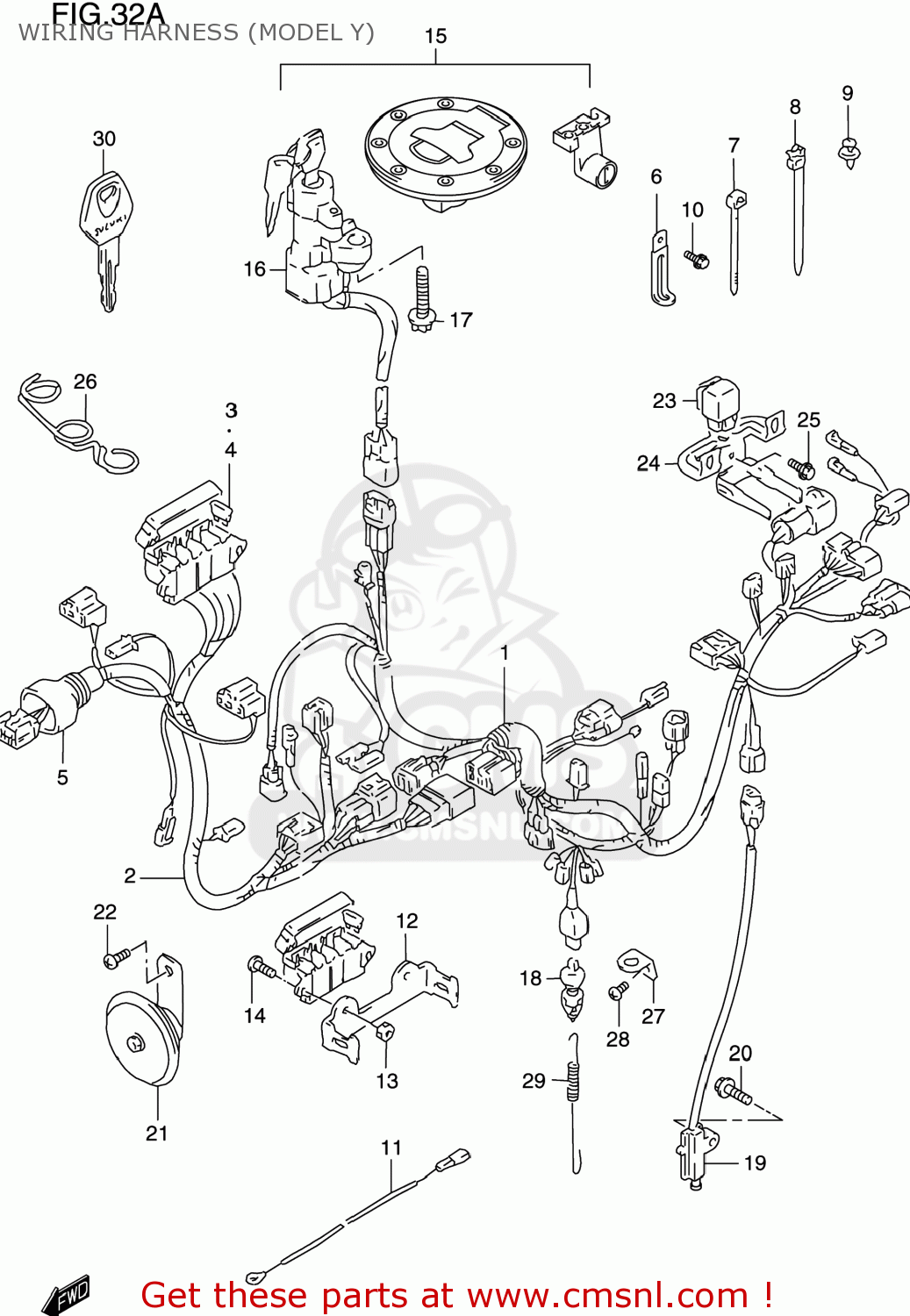 WIRING HARNESS (MODEL Y) GSXR600 1997 (V) USA (E03)