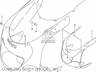 COWLING BODY (MODEL W) - GSXR600 1997 (V) USA (E03)