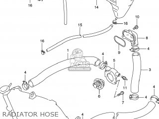 RADIATOR HOSE - GSXR600 1997 (V) USA (E03)
