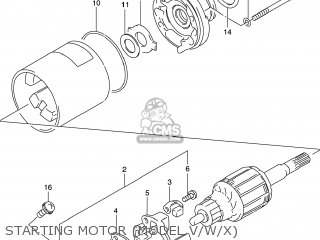 STARTING MOTOR (MODEL V/W/X) - GSXR600 1997 (V) USA (E03)