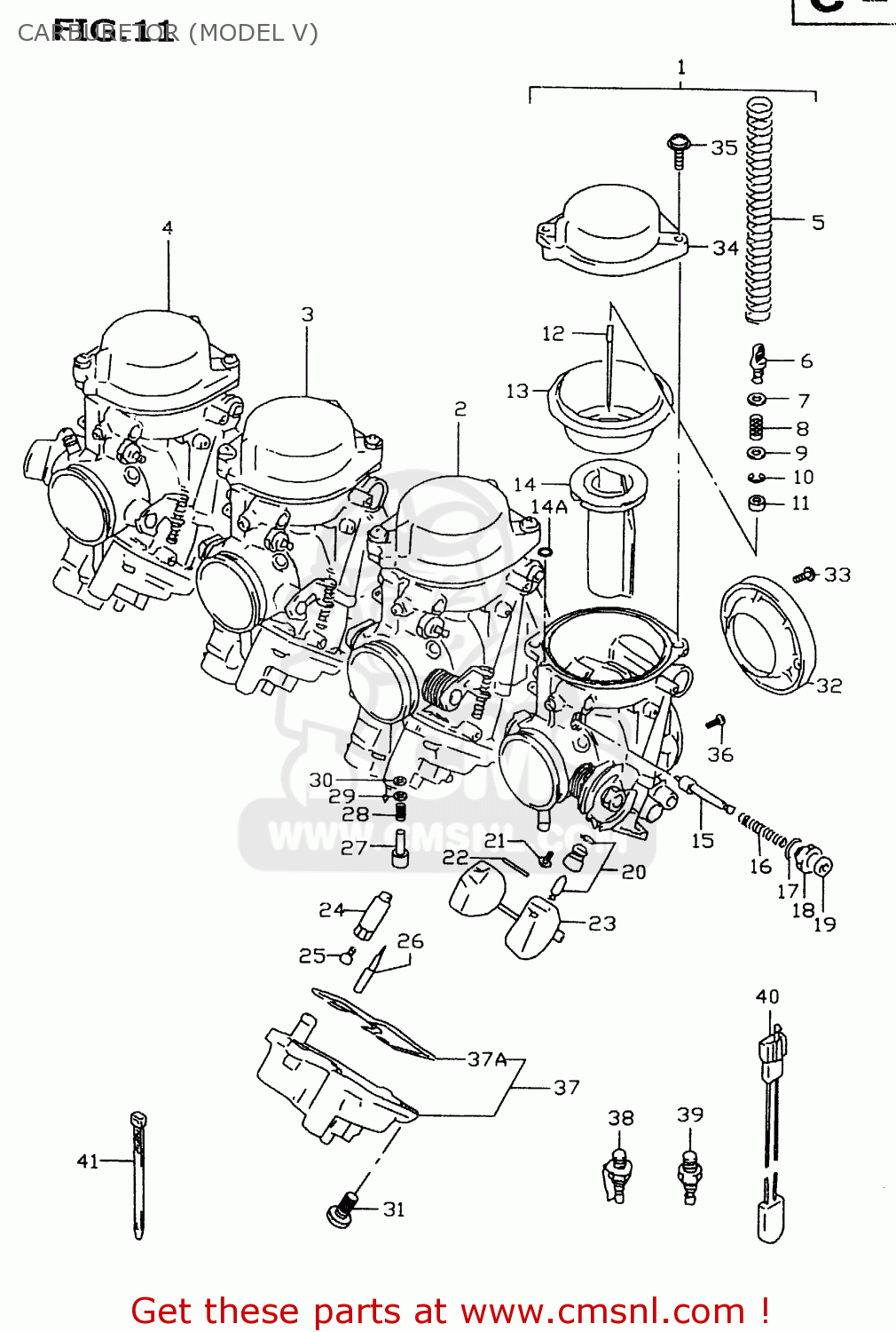 CARBURETOR (MODEL V) GSXR600 1998 (W) (E02 E04 E18 E22 E24 E25 E34 E39)