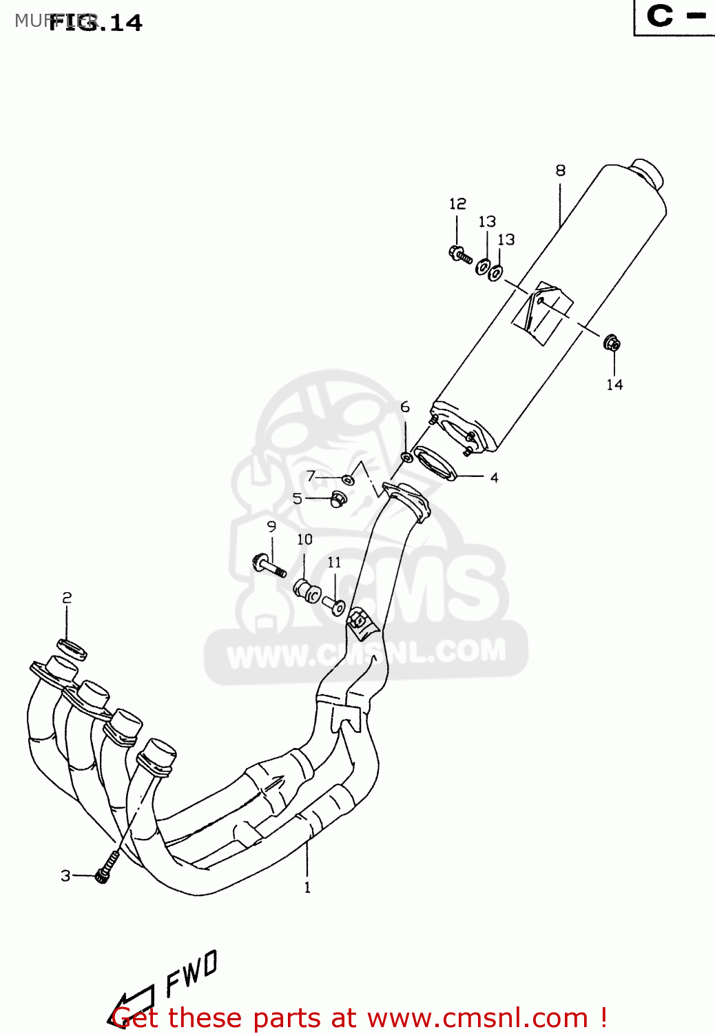 MUFFLER GSXR600 1998 (W) (E02 E04 E18 E22 E24 E25 E34 E39)
