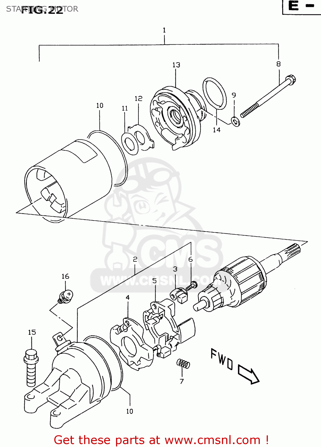 STARTING MOTOR GSXR600 1998 (W) (E02 E04 E18 E22 E24 E25 E34 E39)