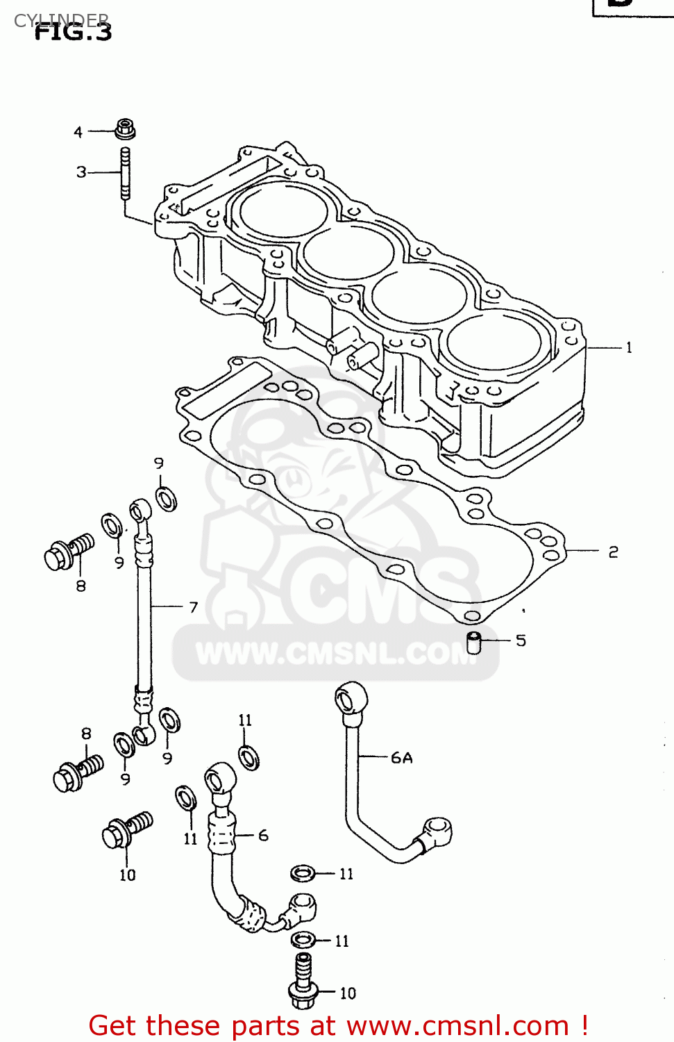 CYLINDER GSXR600 1998 (W) (E02 E04 E18 E22 E24 E25 E34 E39)