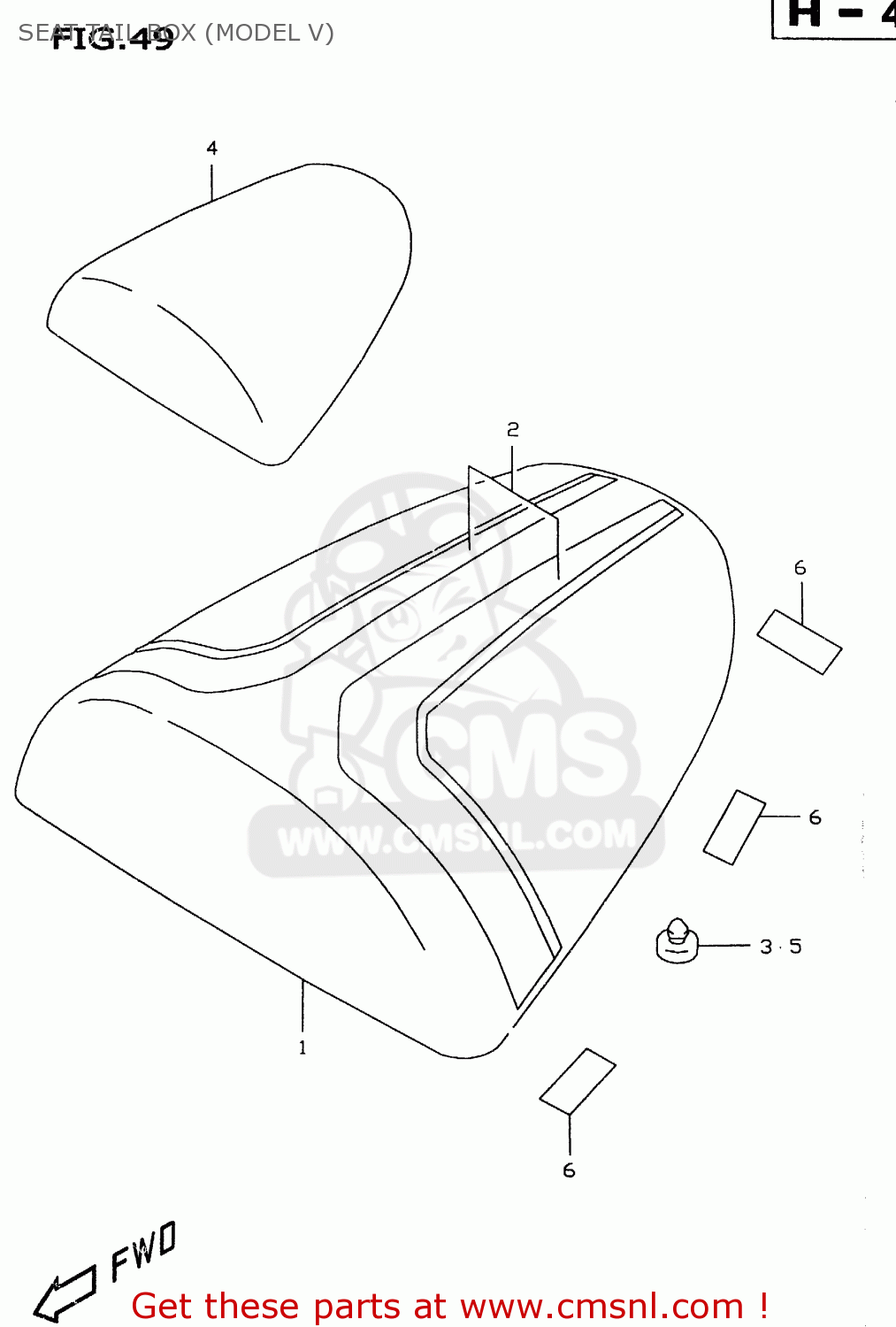 SEAT TAIL BOX (MODEL V) GSXR600 1998 (W) (E02 E04 E18 E22 E24 E25 E34 E39)