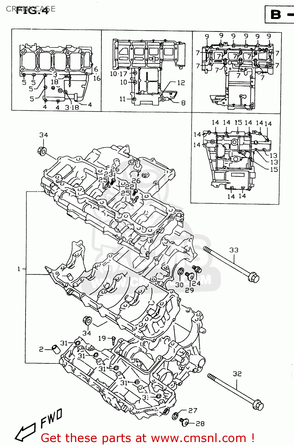 CRANKCASE GSXR600 1998 (W) (E02 E04 E18 E22 E24 E25 E34 E39)