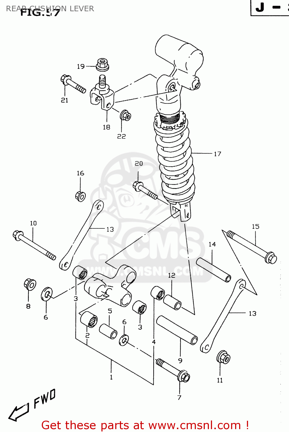REAR CUSHION LEVER GSXR600 1998 (W) (E02 E04 E18 E22 E24 E25 E34 E39)