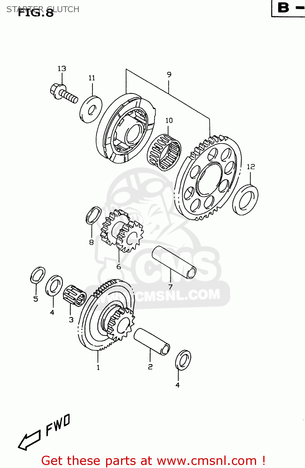 STARTER CLUTCH GSXR600 1998 (W) (E02 E04 E18 E22 E24 E25 E34 E39)