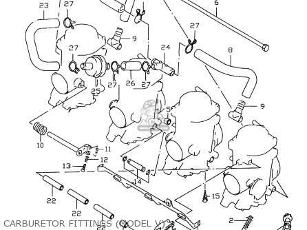 CARBURETOR FITTINGS (MODEL V) - GSXR600 1998 (W) (E02 E04 E18 E22 E24 E25 E34 E39)