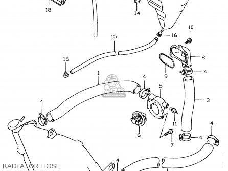 RADIATOR HOSE - GSXR600 1998 (W) (E02 E04 E18 E22 E24 E25 E34 E39)