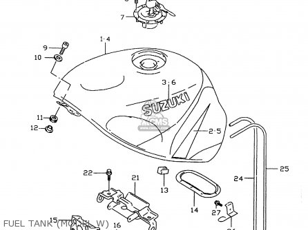 FUEL TANK (MODEL W) - GSXR600 1998 (W) (E02 E04 E18 E22 E24 E25 E34 E39)