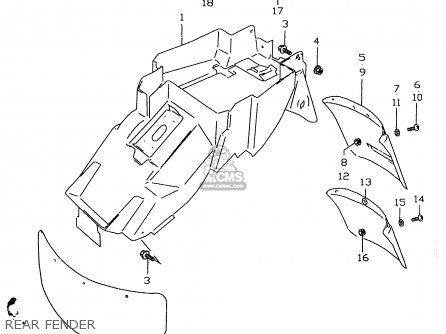 REAR FENDER - GSXR600 1998 (W) (E02 E04 E18 E22 E24 E25 E34 E39)