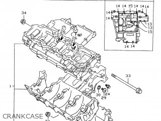CRANKCASE - GSXR600 1998 (W) (E02 E04 E18 E22 E24 E25 E34 E39)