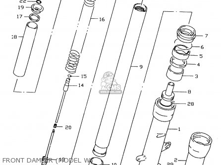 FRONT DAMPER (MODEL W) - GSXR600 1998 (W) (E02 E04 E18 E22 E24 E25 E34 E39)