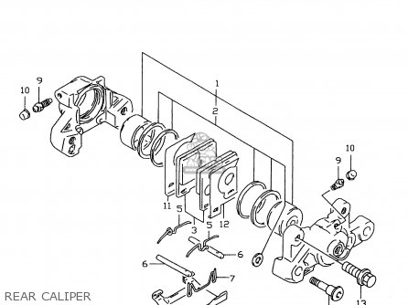 REAR CALIPER - GSXR600 1998 (W) (E02 E04 E18 E22 E24 E25 E34 E39)