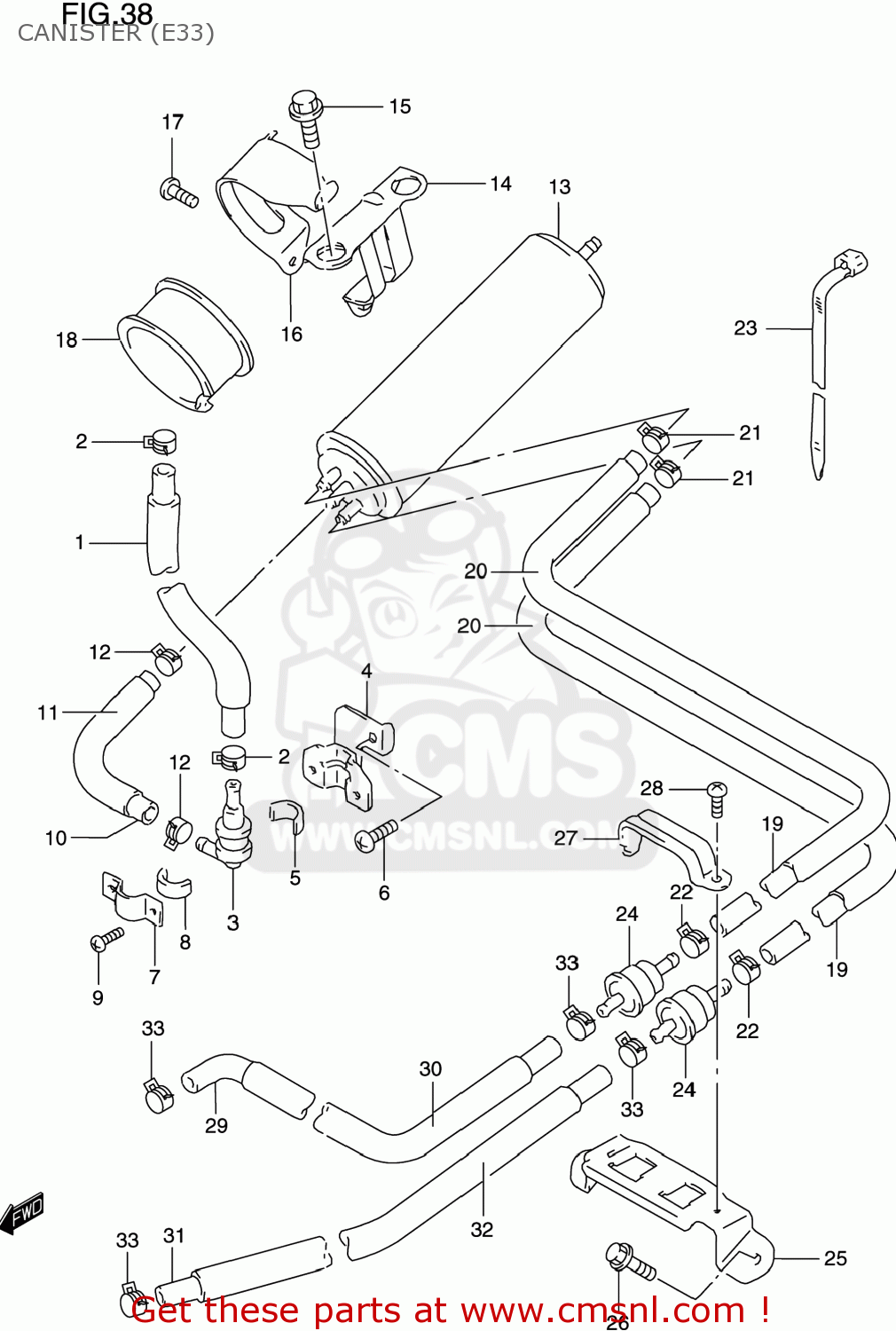 CANISTER (E33) GSXR600 1998 (W) USA (E03)