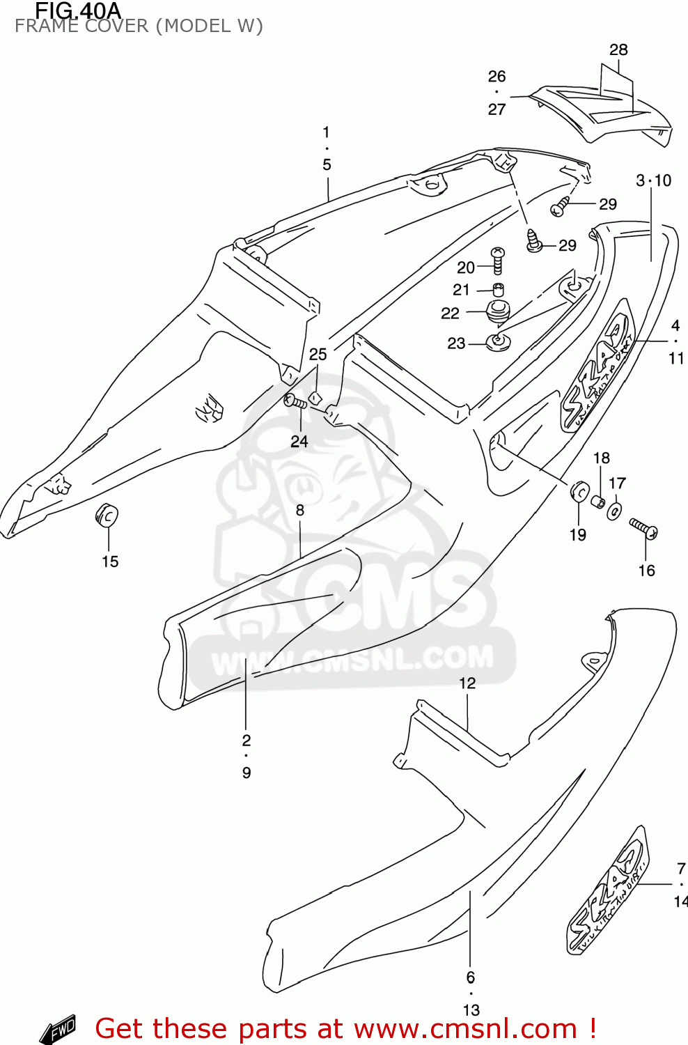 FRAME COVER (MODEL W) GSXR600 1998 (W) USA (E03)