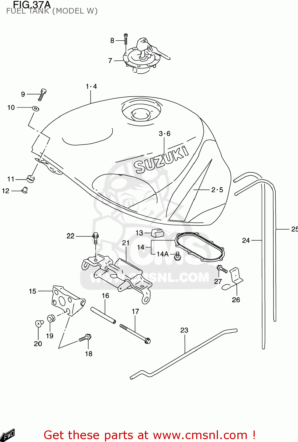 FUEL TANK (MODEL W) GSXR600 1998 (W) USA (E03)