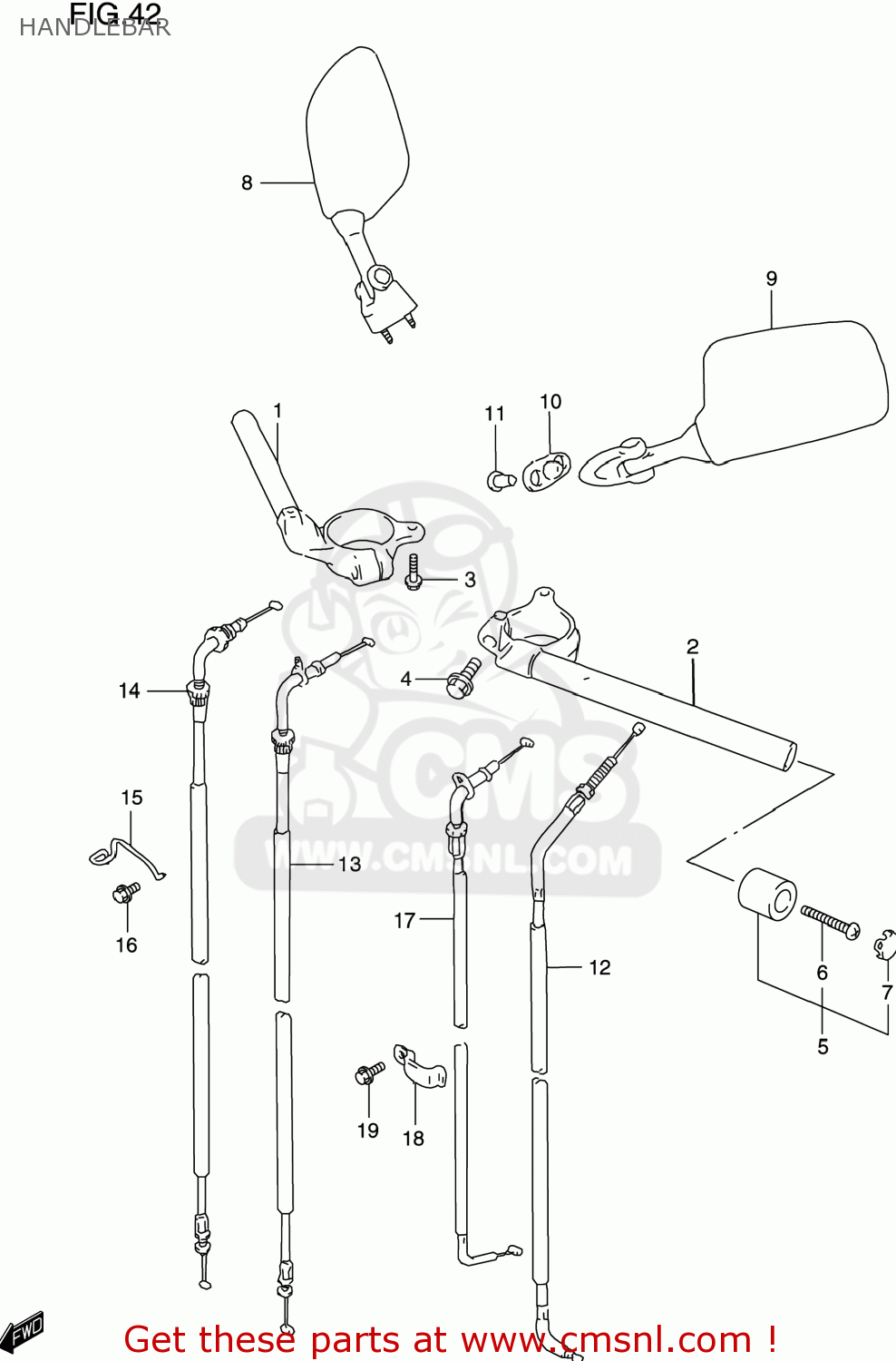 HANDLEBAR GSXR600 1998 (W) USA (E03)