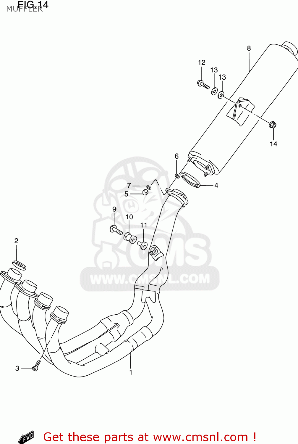 MUFFLER GSXR600 1998 (W) USA (E03)