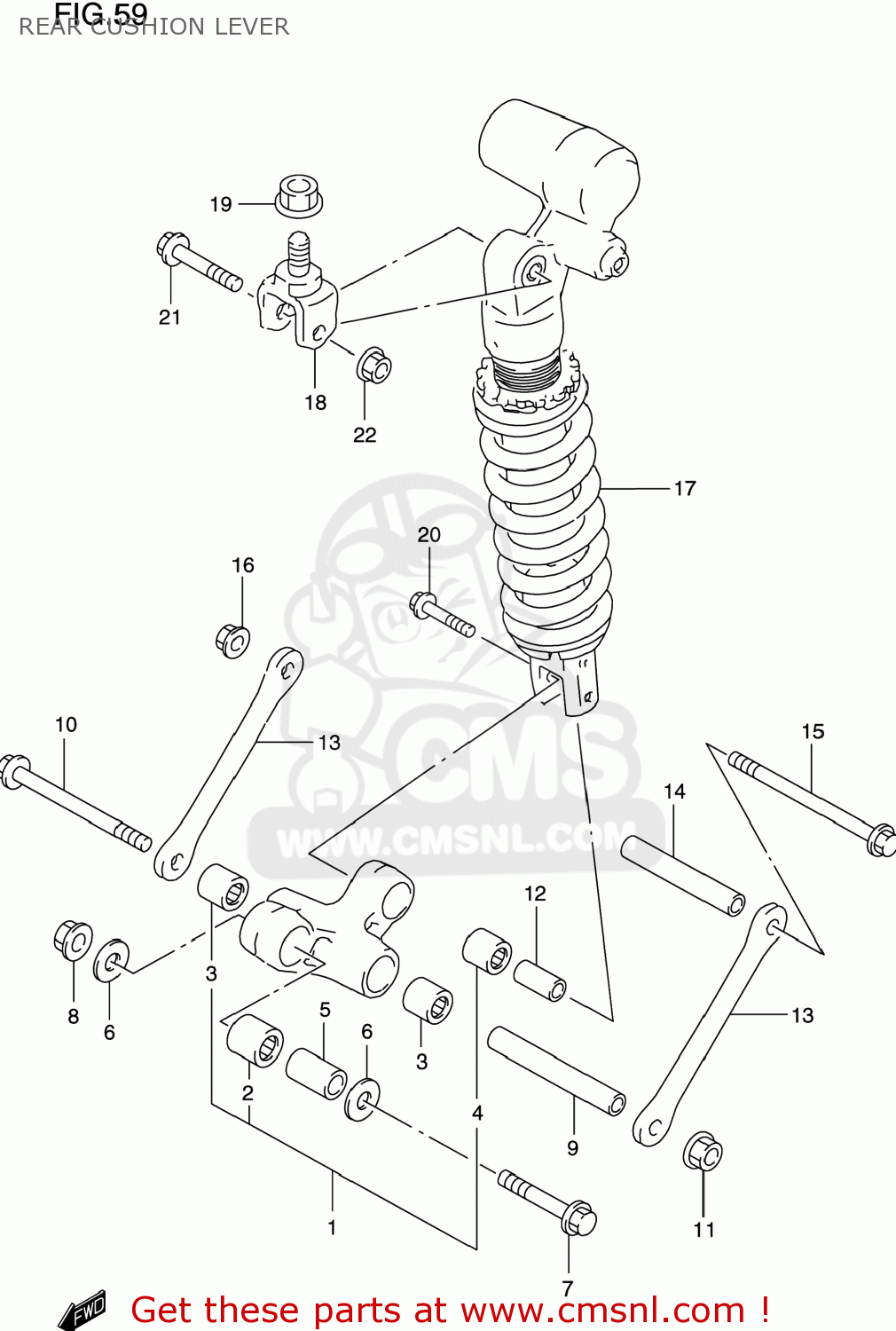REAR CUSHION LEVER GSXR600 1998 (W) USA (E03)