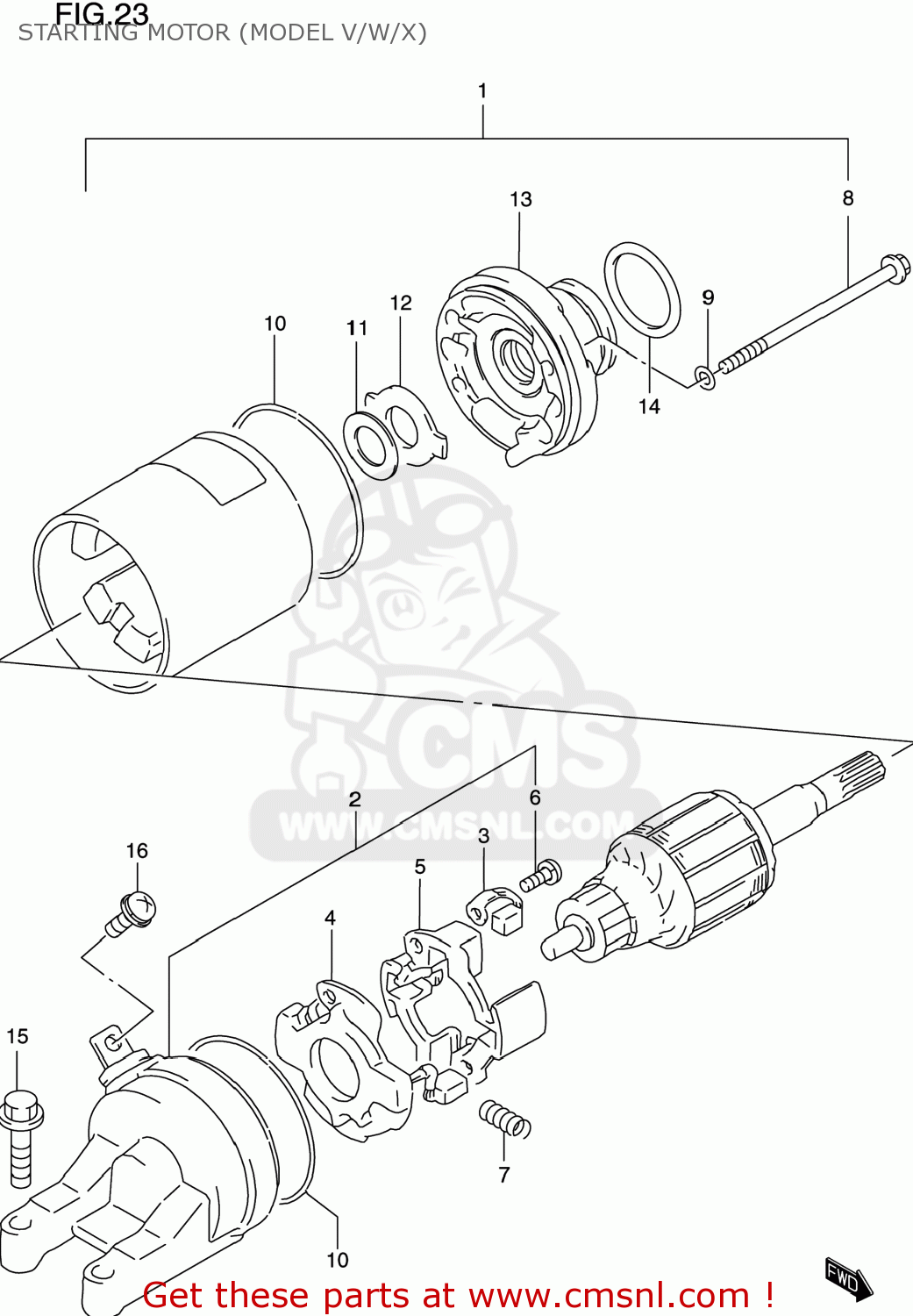 STARTING MOTOR (MODEL V/W/X) GSXR600 1998 (W) USA (E03)