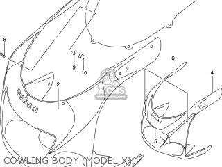 COWLING BODY (MODEL X) - GSXR600 1998 (W) USA (E03)