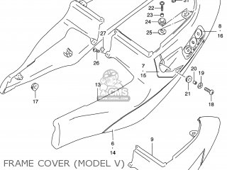 FRAME COVER (MODEL V) - GSXR600 1998 (W) USA (E03)