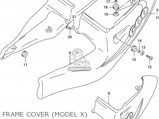 FRAME COVER (MODEL X) - GSXR600 1998 (W) USA (E03)