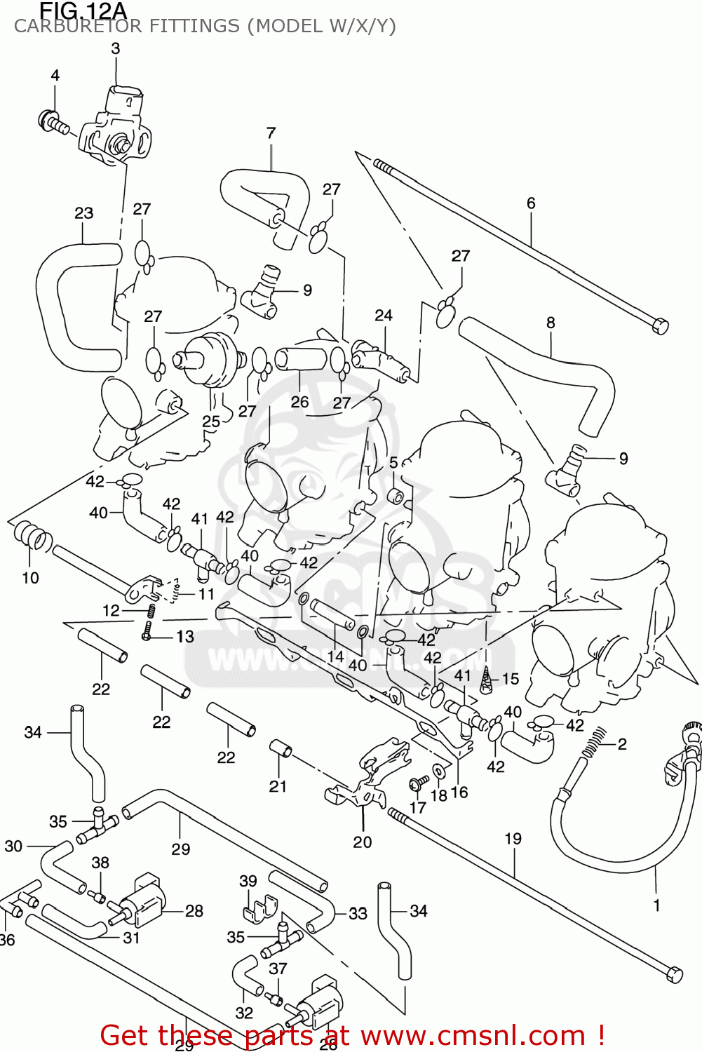CARBURETOR FITTINGS (MODEL W/X/Y) GSXR600 1999 (X) USA (E03)