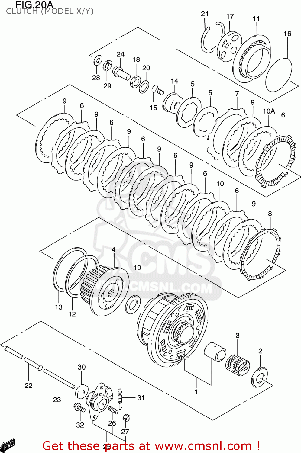 CLUTCH (MODEL X/Y) GSXR600 1999 (X) USA (E03)