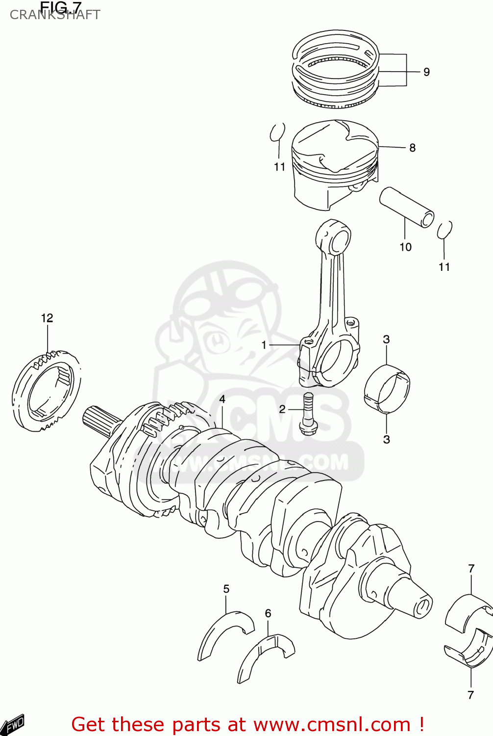 CRANKSHAFT GSXR600 1999 (X) USA (E03)