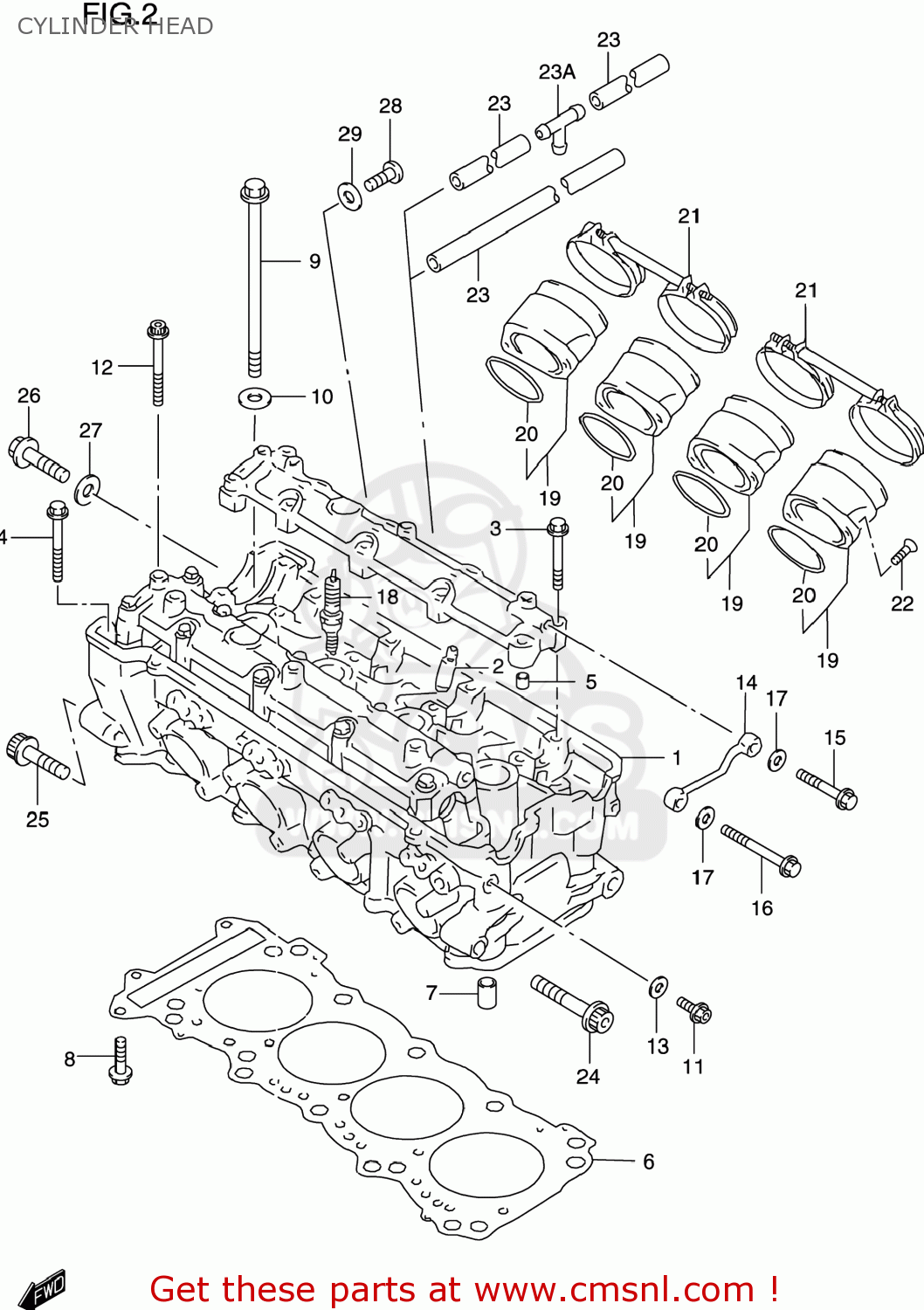CYLINDER HEAD GSXR600 1999 (X) USA (E03)