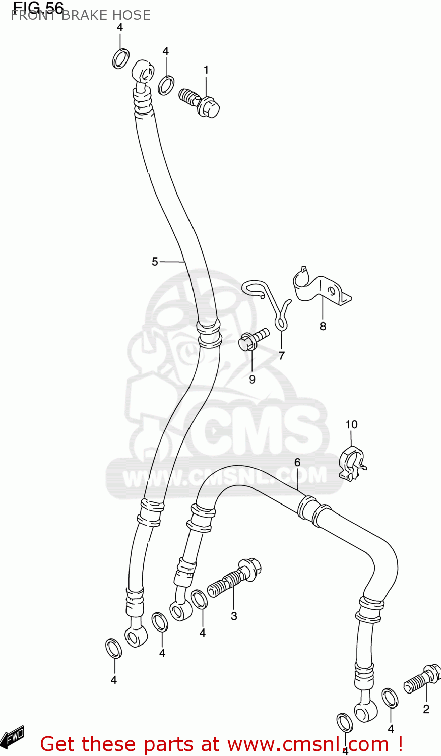 FRONT BRAKE HOSE GSXR600 1999 (X) USA (E03)