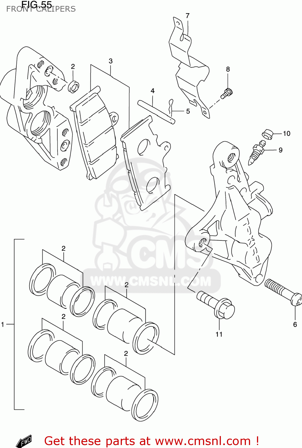 FRONT CALIPERS GSXR600 1999 (X) USA (E03)