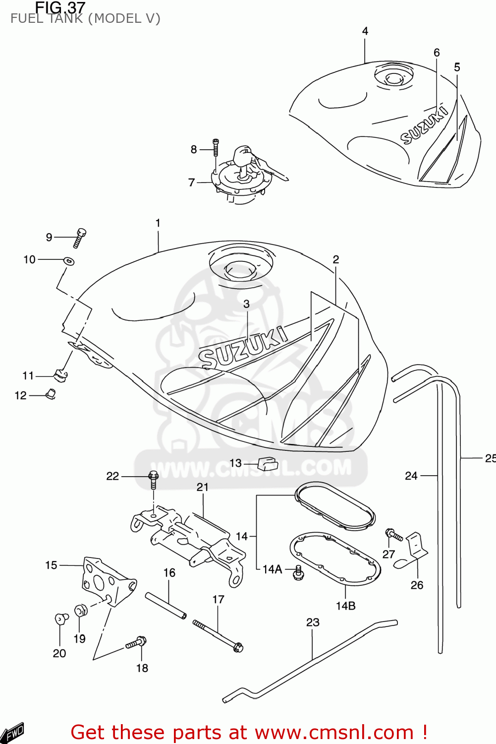 FUEL TANK (MODEL V) GSXR600 1999 (X) USA (E03)