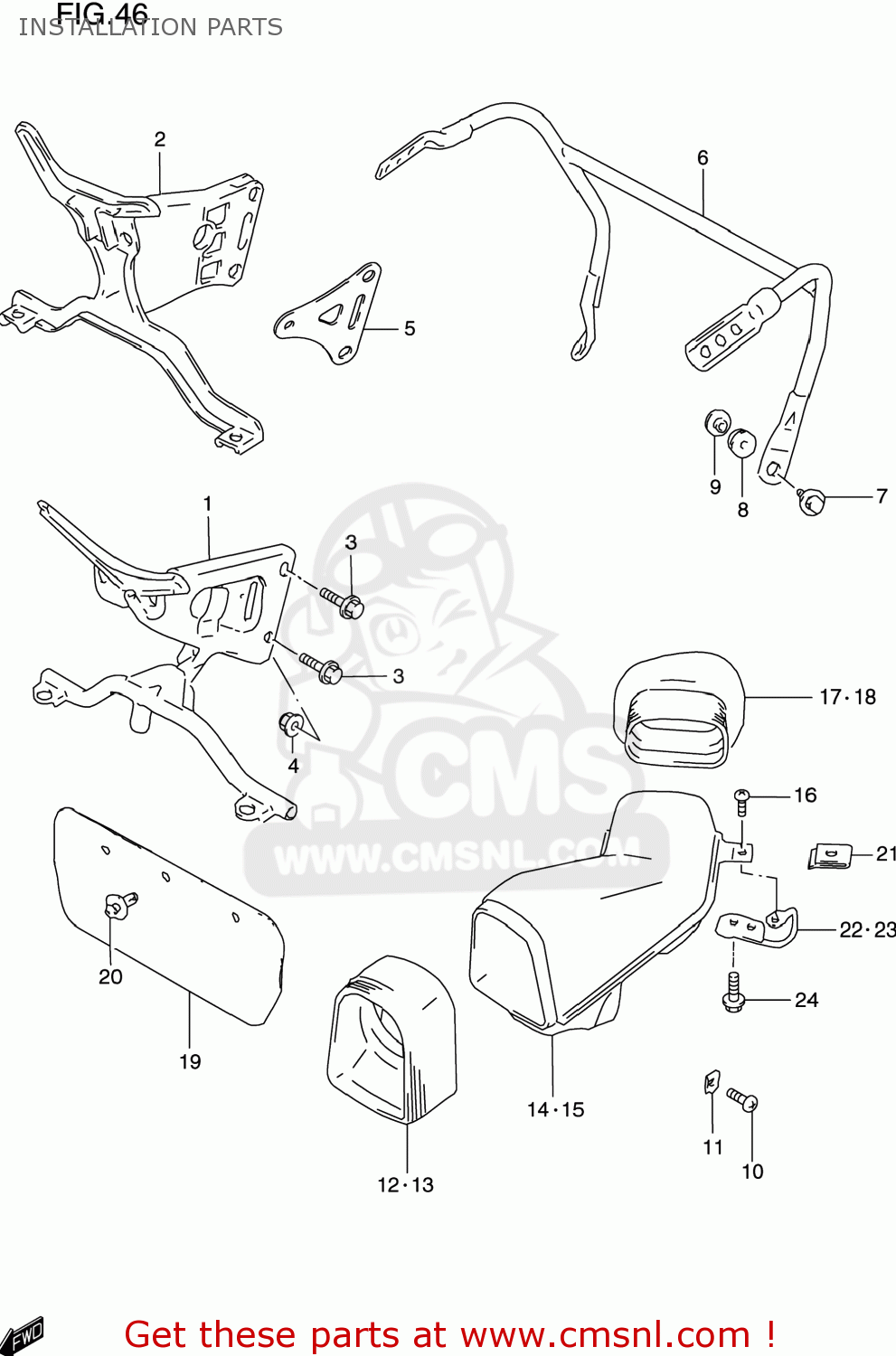 INSTALLATION PARTS GSXR600 1999 (X) USA (E03)
