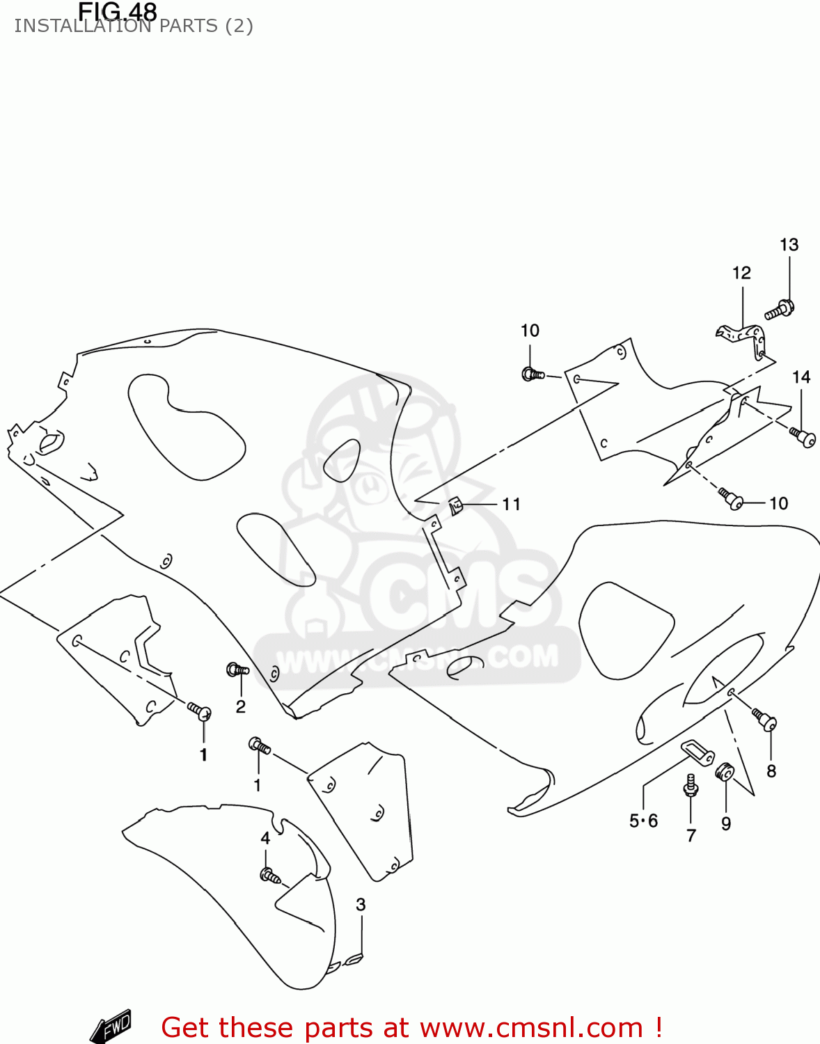 INSTALLATION PARTS (2) GSXR600 1999 (X) USA (E03)