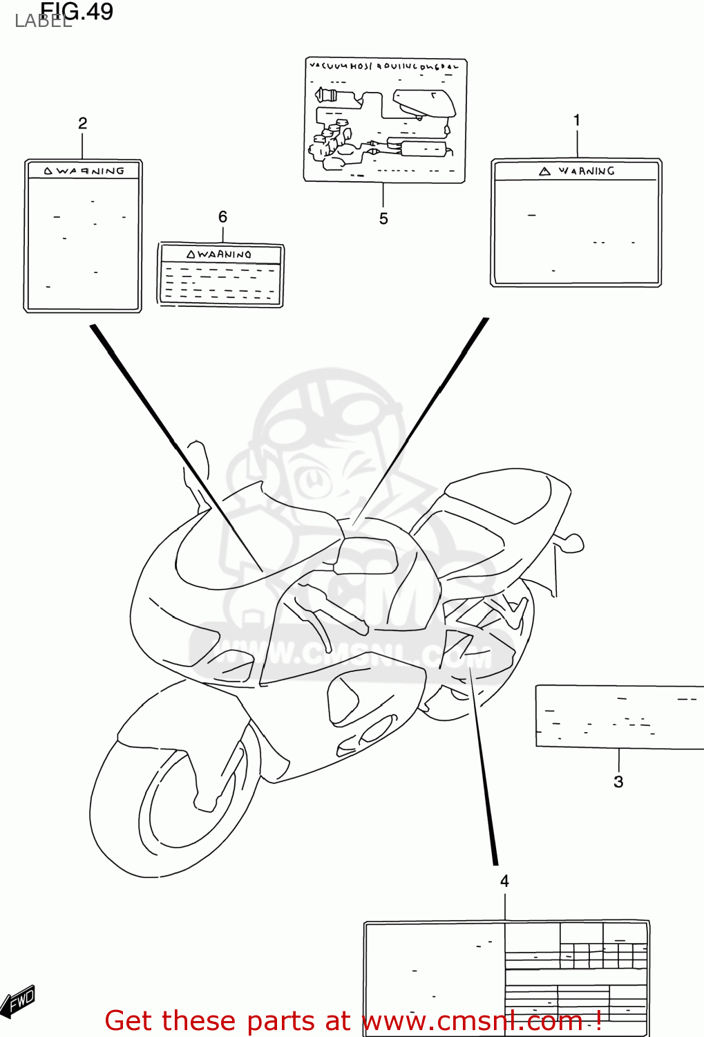 LABEL GSXR600 1999 (X) USA (E03)