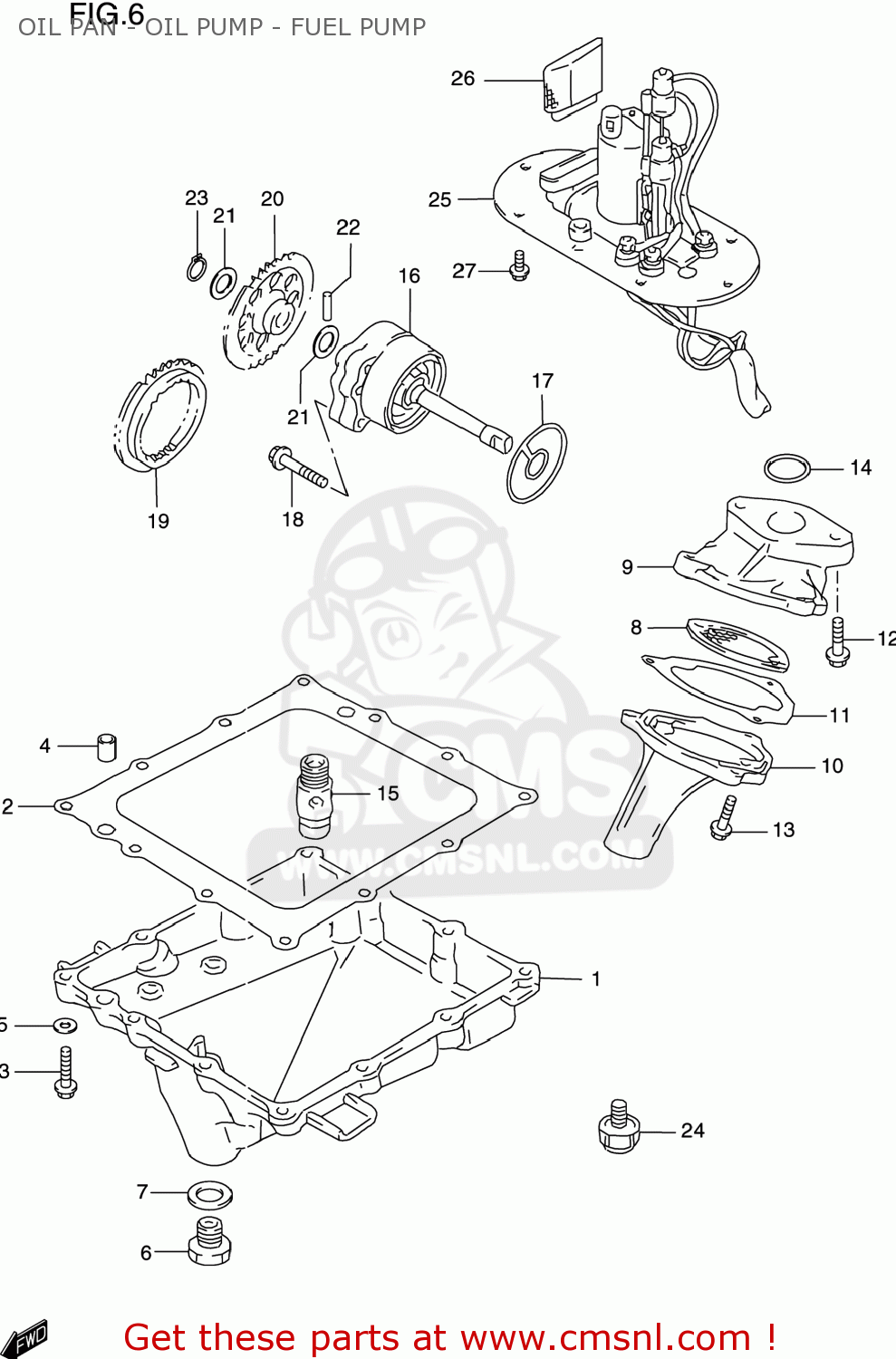 OIL PAN - OIL PUMP - FUEL PUMP GSXR600 1999 (X) USA (E03)
