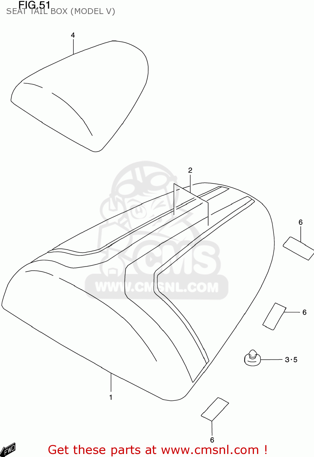 SEAT TAIL BOX (MODEL V) GSXR600 1999 (X) USA (E03)