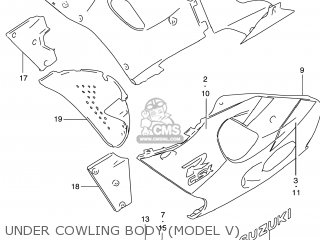 UNDER COWLING BODY (MODEL V) - GSXR600 1999 (X) USA (E03)