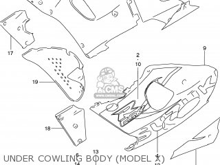 UNDER COWLING BODY (MODEL X) - GSXR600 1999 (X) USA (E03)