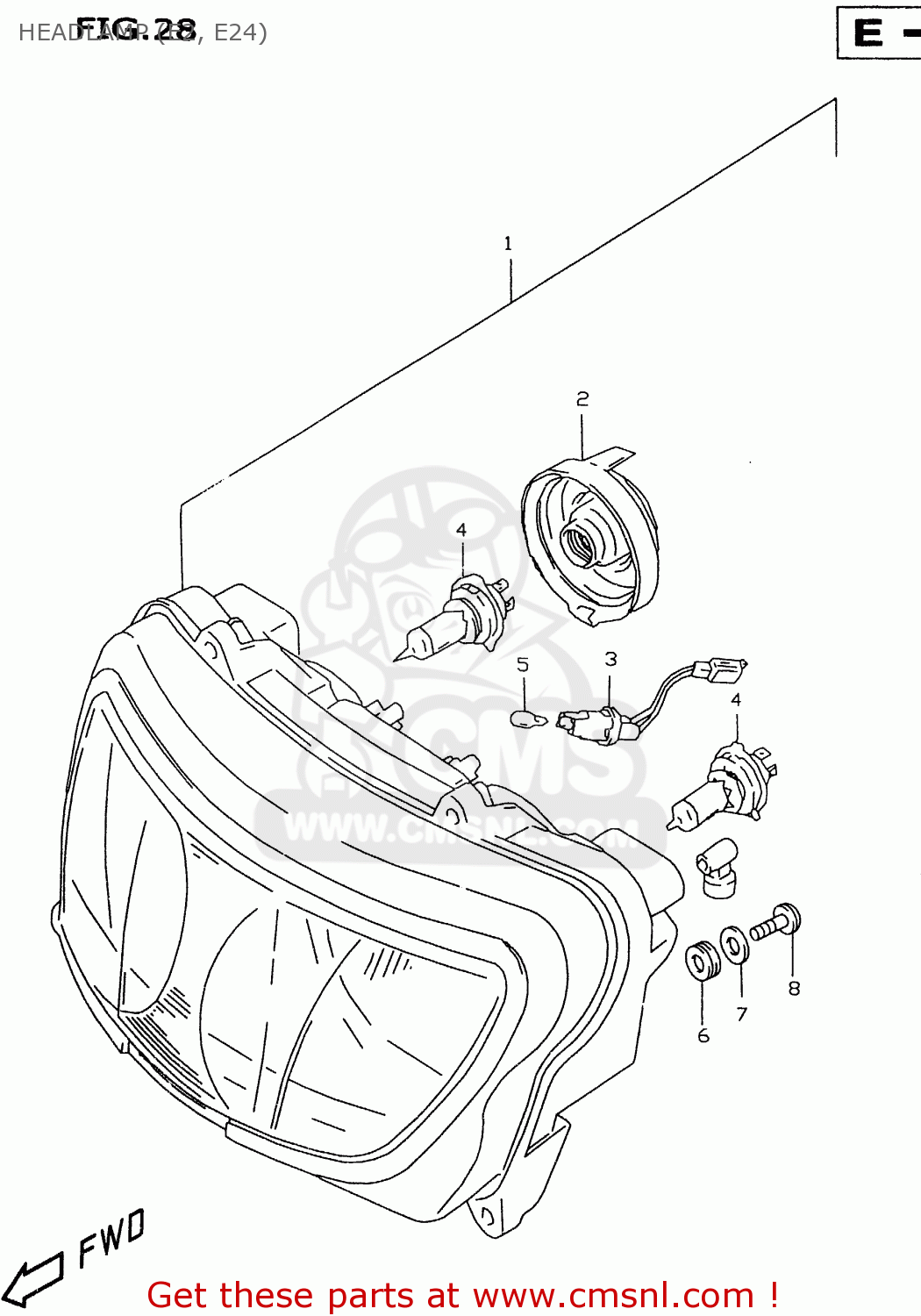 HEADLAMP (E2, E24) GSXR600 1999 (X)