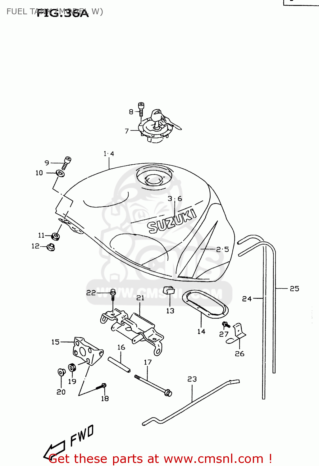 FUEL TANK (MODEL W) GSXR600 1999 (X)