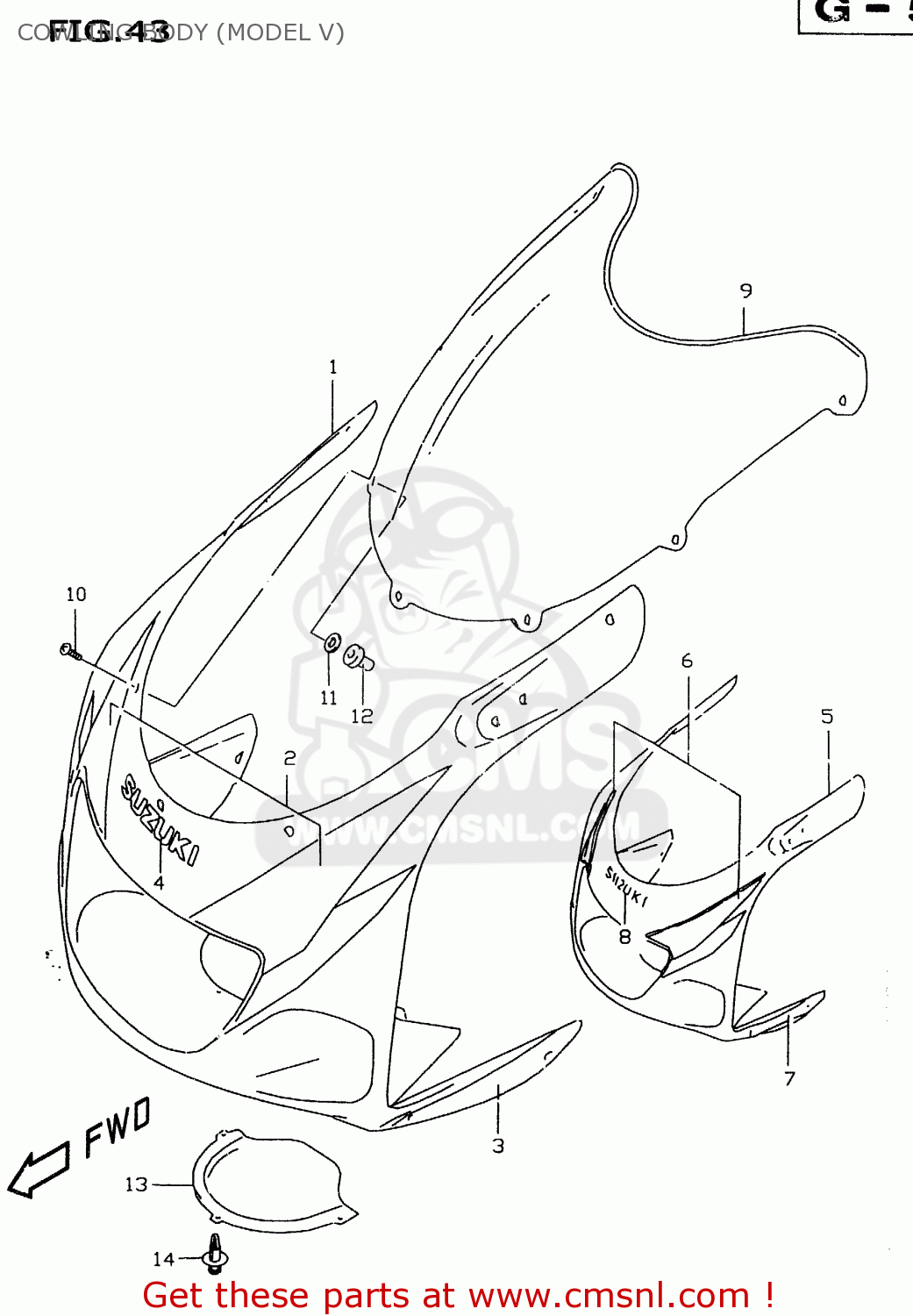 COWLING BODY (MODEL V) GSXR600 1999 (X)