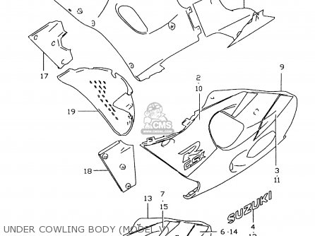 UNDER COWLING BODY (MODEL V) - GSXR600 1999 (X)