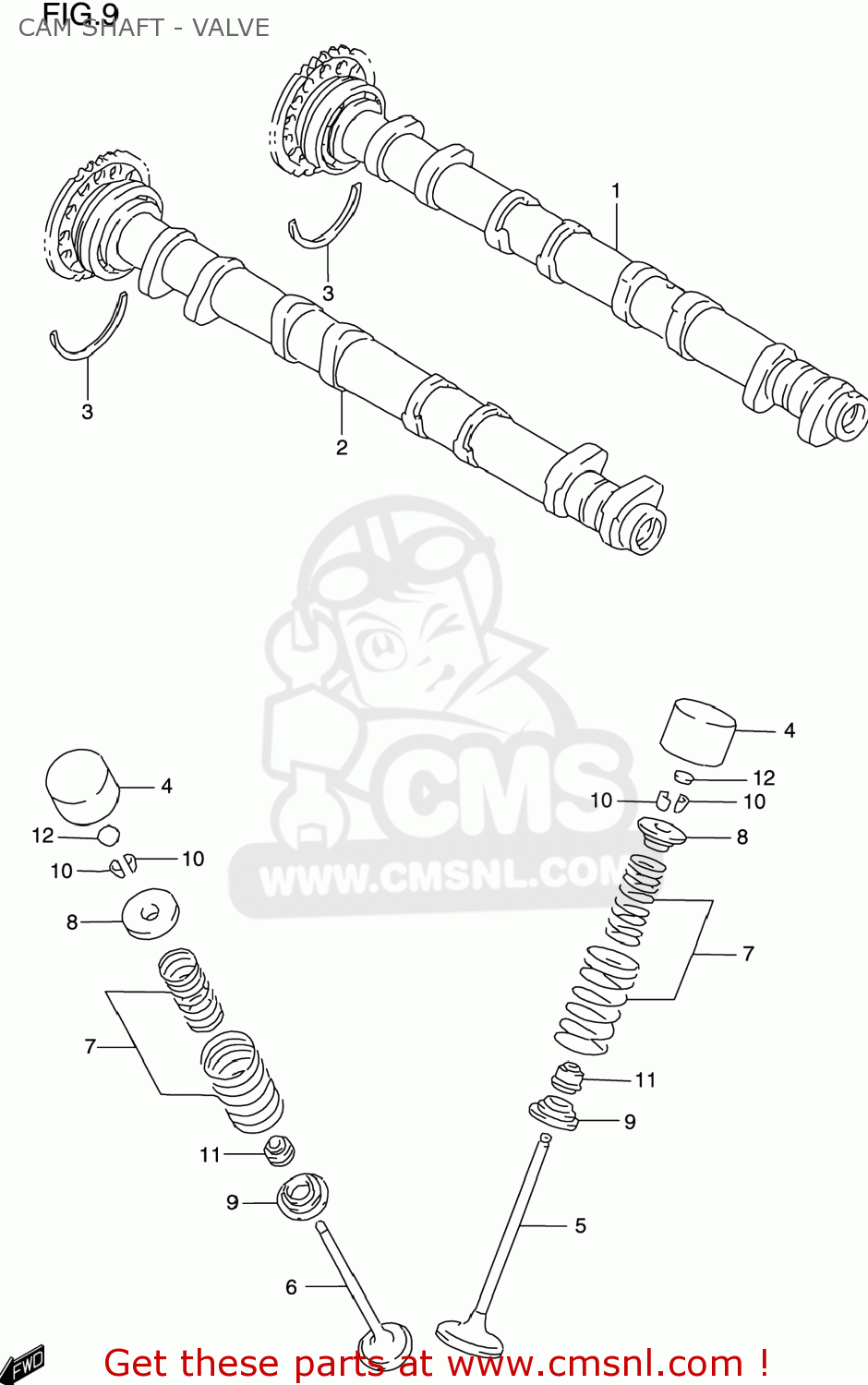 CAM SHAFT - VALVE GSXR600 2000 (Y) USA (E03)