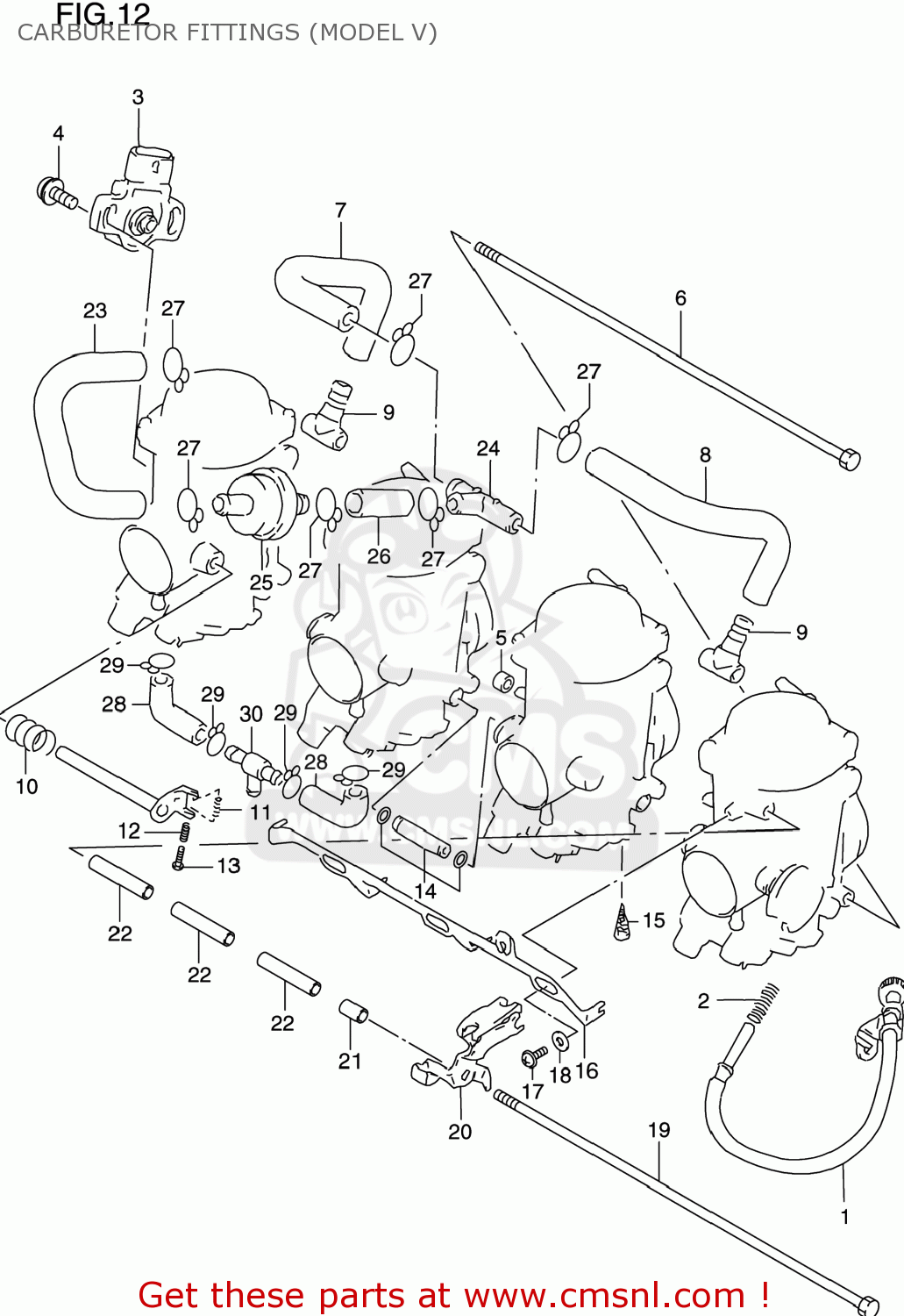 CARBURETOR FITTINGS (MODEL V) GSXR600 2000 (Y) USA (E03)