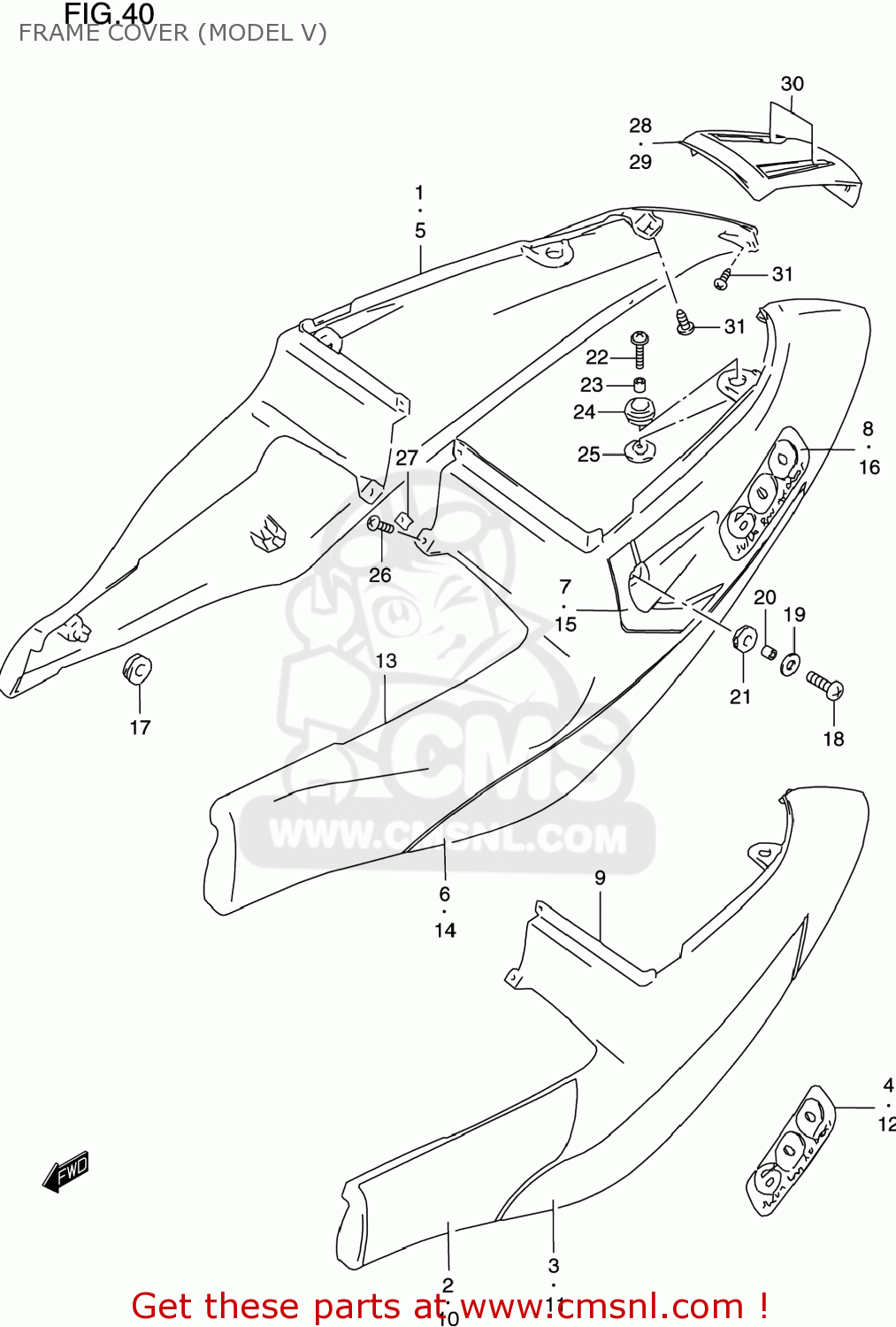 FRAME COVER (MODEL V) GSXR600 2000 (Y) USA (E03)